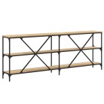 vidaXL Masă consolă stejar sonoma 200x30x75 cm lemn prelucrat și fier vidaXL Masă consolă stejar sonoma 200x30x75 cm lemn prelucrat și fier
