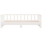 vidaXL Pat de zi extensibil, alb, 2x(90x200) cm, lemn masiv de pin