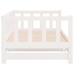 vidaXL Pat de zi extensibil, alb, 2x(90x200) cm, lemn masiv de pin