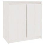vidaXL Dulap lateral, alb, 60x36x65 cm, lemn masiv de pin