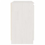 vidaXL Dulap lateral, alb, 60x36x65 cm, lemn masiv de pin