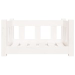 vidaXL Pat de câini, alb, 55,5x45,5x28 cm, lemn masiv de pin