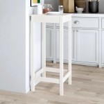 vidaXL Masă de bar, alb, 50x50x110 cm, lemn masiv de pin vidaXL Masă de bar, alb, 50x50x110 cm, lemn masiv de pin