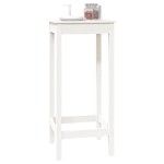 vidaXL Masă de bar, alb, 50x50x110 cm, lemn masiv de pin vidaXL Masă de bar, alb, 50x50x110 cm, lemn masiv de pin