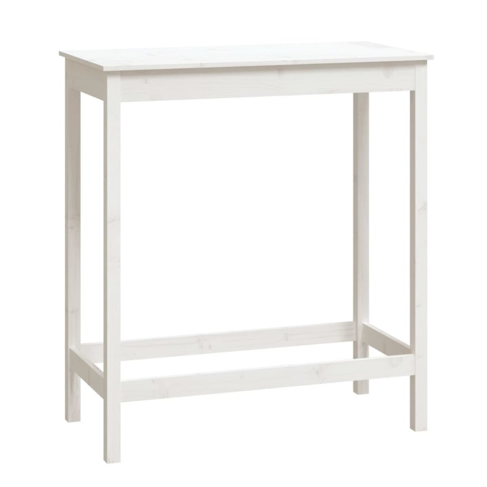vidaXL Masă de bar, alb, 100x50x110 cm, lemn masiv de pin