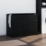 vidaXL Coș de rufe, negru, 88,5x44x66 cm, lemn masiv de pin vidaXL Coș de rufe, negru, 88,5x44x66 cm, lemn masiv de pin