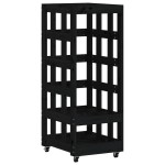vidaXL Suport de bușteni cu roți, negru, 40x49x110 cm, lemn masiv pin vidaXL Suport de bușteni cu roți, negru, 40x49x110 cm, lemn masiv pin