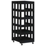 vidaXL Suport de bușteni cu roți, negru, 40x49x110 cm, lemn masiv pin vidaXL Suport de bușteni cu roți, negru, 40x49x110 cm, lemn masiv pin