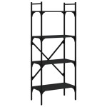 vidaXL Bibliotecă cu 4 niveluri, negru, 56x31,5x138,5 cm lemn compozit vidaXL Bibliotecă cu 4 niveluri, negru, 56x31,5x138,5 cm lemn compozit