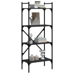 vidaXL Bibliotecă cu 4 niveluri, negru, 56x31,5x138,5 cm lemn compozit vidaXL Bibliotecă cu 4 niveluri, negru, 56x31,5x138,5 cm lemn compozit