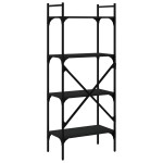 vidaXL Bibliotecă cu 4 niveluri, negru, 56x31,5x138,5 cm lemn compozit vidaXL Bibliotecă cu 4 niveluri, negru, 56x31,5x138,5 cm lemn compozit