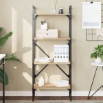 vidaXL Bibliotecă cu 4 niveluri, stejar sonoma, 56x31,5x138,5 cm, lemn vidaXL Bibliotecă cu 4 niveluri, stejar sonoma, 56x31,5x138,5 cm, lemn