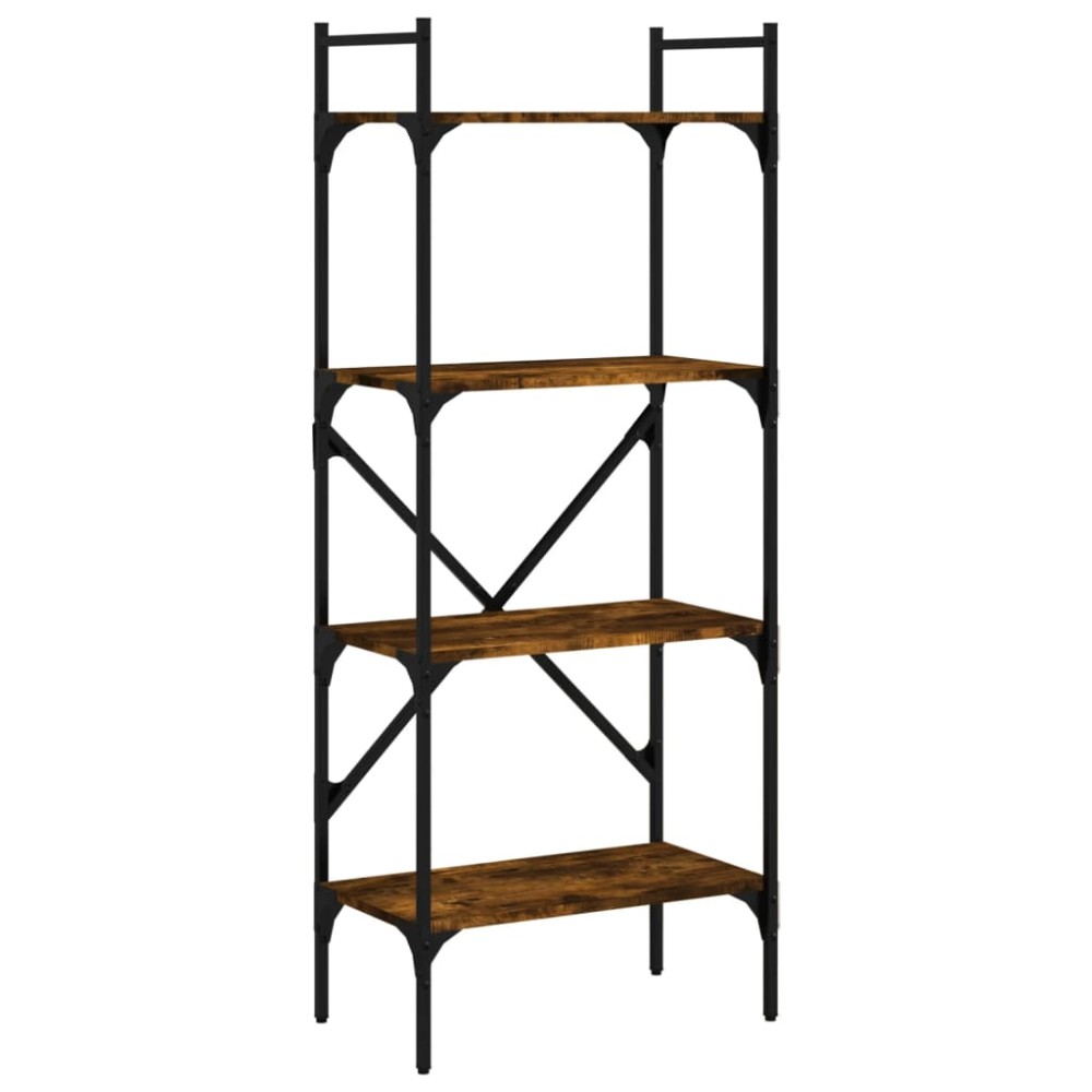 vidaXL Bibliotecă cu 4 niveluri, stejar fumuriu, 56x31,5x138,5 cm lemn