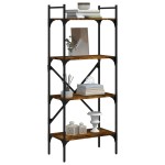vidaXL Bibliotecă cu 4 niveluri, stejar fumuriu, 56x31,5x138,5 cm lemn vidaXL Bibliotecă cu 4 niveluri, stejar fumuriu, 56x31,5x138,5 cm lemn