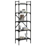 vidaXL Bibliotecă cu 5 niveluri, negru, 56x31,5x174 cm, lemn prelucrat vidaXL Bibliotecă cu 5 niveluri, negru, 56x31,5x174 cm, lemn prelucrat
