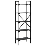 vidaXL Bibliotecă cu 5 niveluri, negru, 56x31,5x174 cm, lemn prelucrat vidaXL Bibliotecă cu 5 niveluri, negru, 56x31,5x174 cm, lemn prelucrat