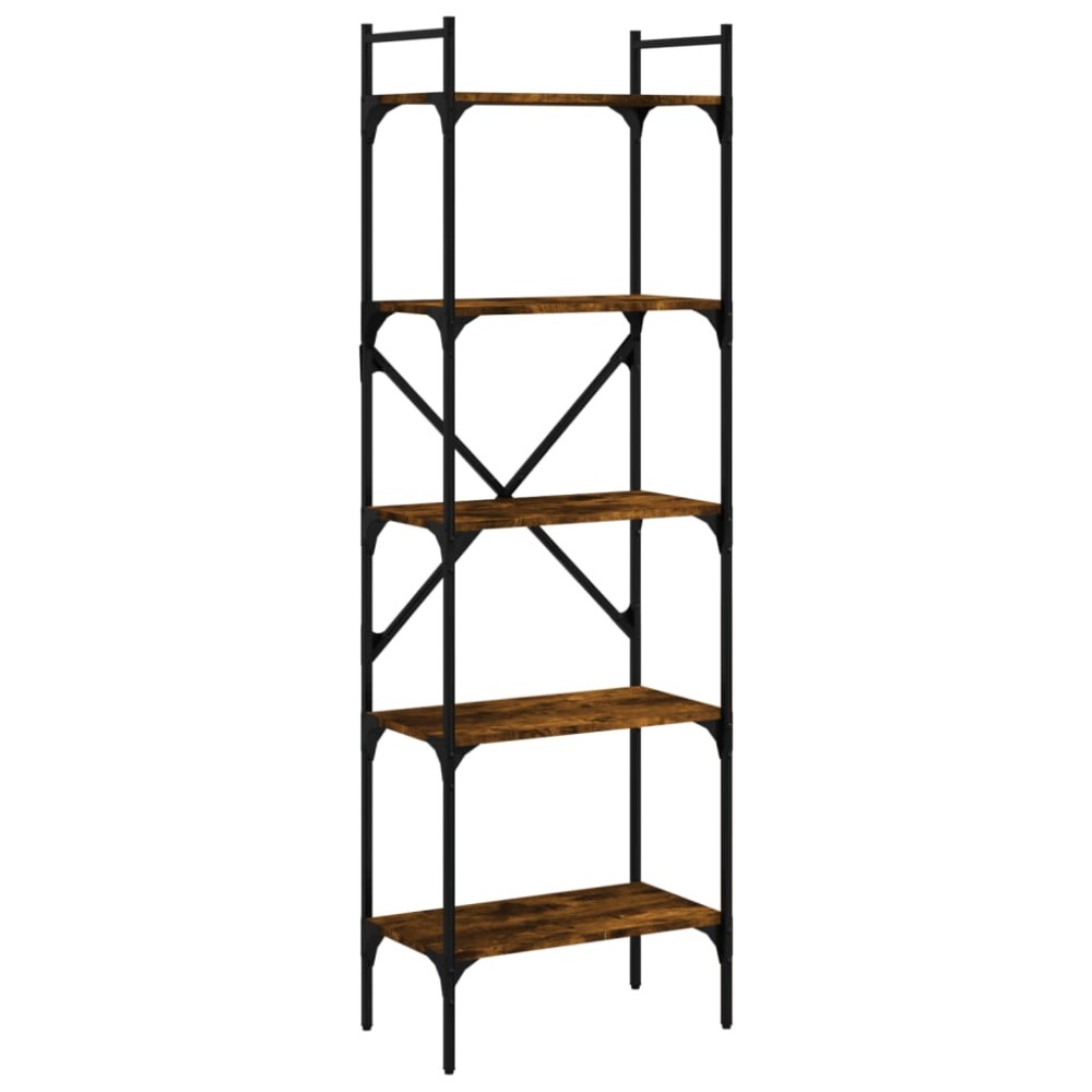 vidaXL Bibliotecă cu 5 niveluri, stejar fumuriu, 56x31,5x174 cm, lemn