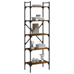 vidaXL Bibliotecă cu 5 niveluri, stejar fumuriu, 56x31,5x174 cm, lemn