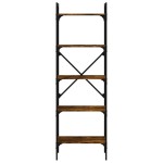 vidaXL Bibliotecă cu 5 niveluri, stejar fumuriu, 56x31,5x174 cm, lemn