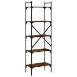 vidaXL Bibliotecă cu 5 niveluri, stejar fumuriu, 56x31,5x174 cm, lemn