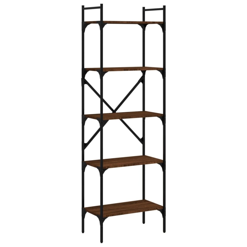 vidaXL Bibliotecă cu 5 niveluri, stejar maro, 56x31,5x174 cm, lemn