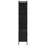 vidaXL Bibliotecă cu uși, negru, 76,5x30x154,5 cm, lemn compozit