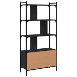 vidaXL Bibliotecă cu uși, negru, 76,5x30x154,5 cm, lemn compozit