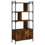 vidaXL Bibliotecă cu uși stejar fumuriu 76,5x30x154,5 cm lemn compozit