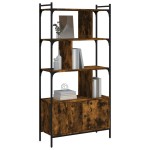 vidaXL Bibliotecă cu uși stejar fumuriu 76,5x30x154,5 cm lemn compozit