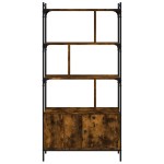 vidaXL Bibliotecă cu uși stejar fumuriu 76,5x30x154,5 cm lemn compozit