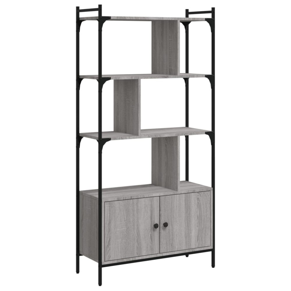 vidaXL Bibliotecă cu uși gri sonoma 76,5x30x154,5 cm lemn compozit