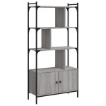 vidaXL Bibliotecă cu uși gri sonoma 76,5x30x154,5 cm lemn compozit