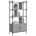 vidaXL Bibliotecă cu uși gri sonoma 76,5x30x154,5 cm lemn compozit