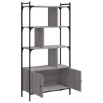 vidaXL Bibliotecă cu uși gri sonoma 76,5x30x154,5 cm lemn compozit
