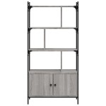 vidaXL Bibliotecă cu uși gri sonoma 76,5x30x154,5 cm lemn compozit