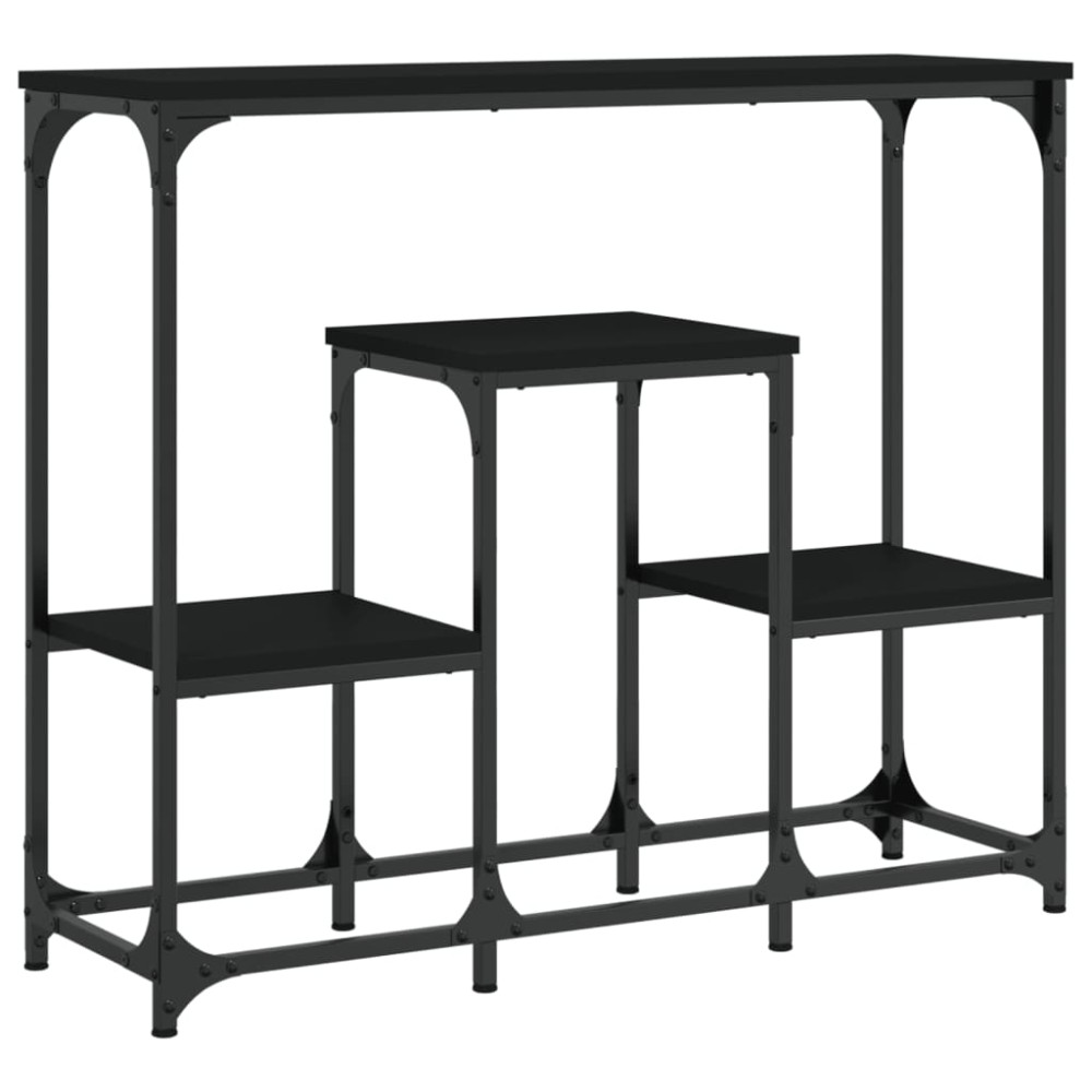 vidaXL Măsuță consolă, negru, 89,5x28x76 cm, lemn prelucrat