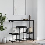 vidaXL Măsuță consolă, negru, 89,5x28x76 cm, lemn prelucrat vidaXL Măsuță consolă, negru, 89,5x28x76 cm, lemn prelucrat