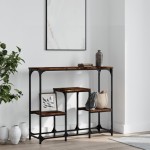 vidaXL Măsuță consolă, stejar fumuriu, 89,5x28x76 cm, lemn prelucrat vidaXL Măsuță consolă, stejar fumuriu, 89,5x28x76 cm, lemn prelucrat