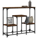 vidaXL Măsuță consolă, stejar fumuriu, 89,5x28x76 cm, lemn prelucrat vidaXL Măsuță consolă, stejar fumuriu, 89,5x28x76 cm, lemn prelucrat
