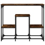 vidaXL Măsuță consolă, stejar fumuriu, 89,5x28x76 cm, lemn prelucrat vidaXL Măsuță consolă, stejar fumuriu, 89,5x28x76 cm, lemn prelucrat