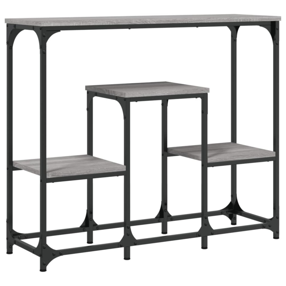 vidaXL Măsuță consolă, gri sonoma, 89,5x28x76 cm, lemn prelucrat