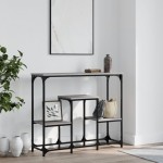 vidaXL Măsuță consolă, gri sonoma, 89,5x28x76 cm, lemn prelucrat vidaXL Măsuță consolă, gri sonoma, 89,5x28x76 cm, lemn prelucrat