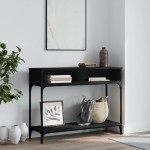 vidaXL Măsuță consolă, negru, 100x30,5x75 cm, lemn compozit vidaXL Măsuță consolă, negru, 100x30,5x75 cm, lemn compozit