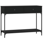 vidaXL Măsuță consolă, negru, 100x34,5x75 cm, lemn compozit vidaXL Măsuță consolă, negru, 100x34,5x75 cm, lemn compozit