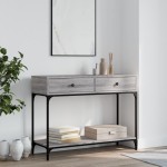 vidaXL Măsuță consolă, gri sonoma, 100x34,5x75 cm, lemn prelucrat vidaXL Măsuță consolă, gri sonoma, 100x34,5x75 cm, lemn prelucrat