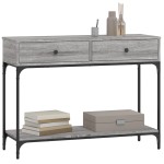 vidaXL Măsuță consolă, gri sonoma, 100x34,5x75 cm, lemn prelucrat vidaXL Măsuță consolă, gri sonoma, 100x34,5x75 cm, lemn prelucrat