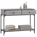 vidaXL Măsuță consolă, gri sonoma, 100x34,5x75 cm, lemn prelucrat vidaXL Măsuță consolă, gri sonoma, 100x34,5x75 cm, lemn prelucrat