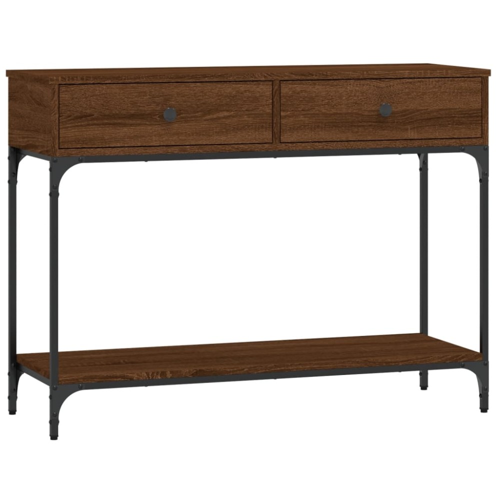 vidaXL Măsuță consolă, stejar maro, 100x34,5x75 cm, lemn prelucrat
