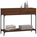 vidaXL Măsuță consolă, stejar maro, 100x34,5x75 cm, lemn prelucrat vidaXL Măsuță consolă, stejar maro, 100x34,5x75 cm, lemn prelucrat