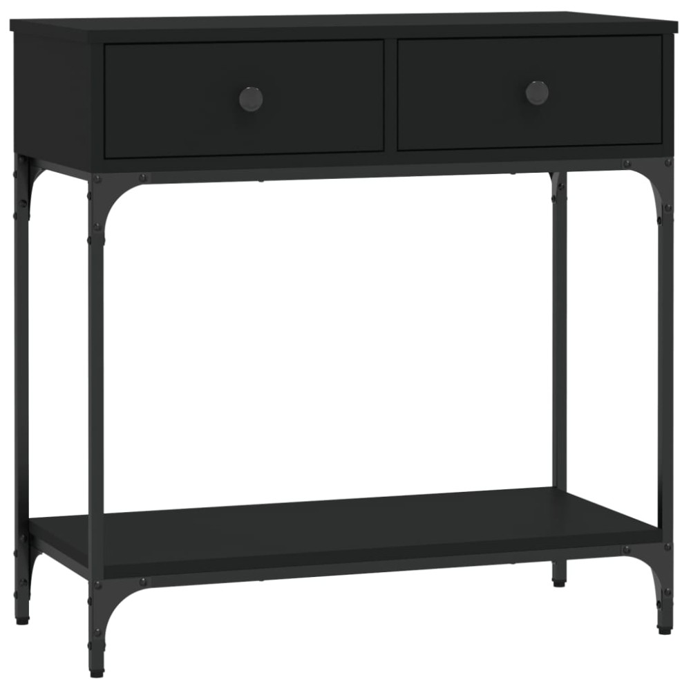 vidaXL Masă consolă, negru, 75x34,5x75 cm, lemn prelucrat